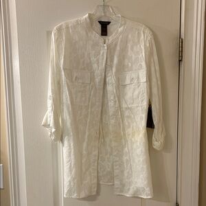 Multiples Cream Textured Blouse